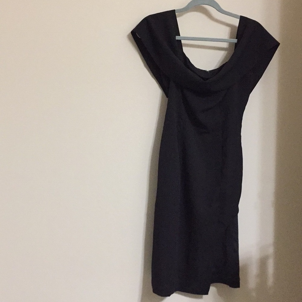 Classy Little Black Dress with Thigh Slit